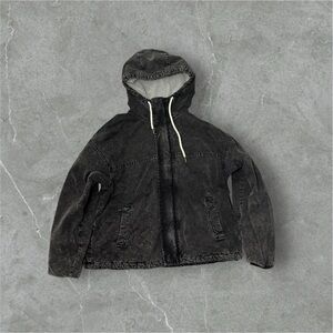 BDG Jean Jacket Hoodie Distressed Look